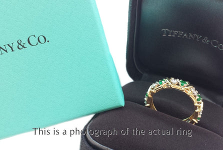 Tiffany & Co. Jean Schlumberger Emerald & Diamond 16-Stone Ring - Bloomsbury Manor Ltd