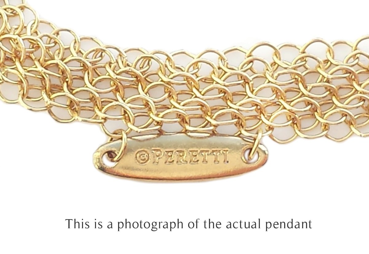 Tiffany & Co Large Elsa Peretti Open Heart 18k Mesh Necklace - Bloomsbury Manor Ltd