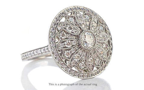 Tiffany & Co Large Flower Daisy 0.80ct Diamond Flower Ring - Bloomsbury Manor Ltd
