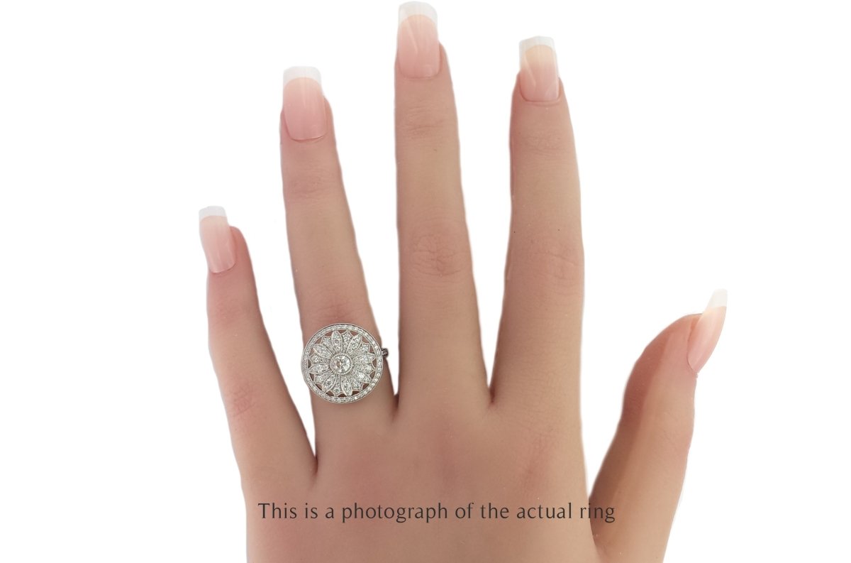 Tiffany & Co Large Flower Daisy 0.80ct Diamond Flower Ring - Bloomsbury Manor Ltd