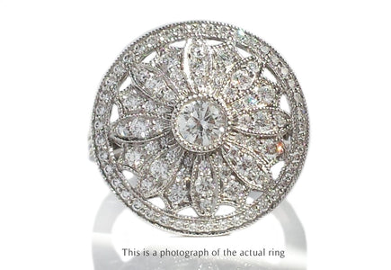 Tiffany & Co Large Flower Daisy 0.80ct Diamond Flower Ring - Bloomsbury Manor Ltd