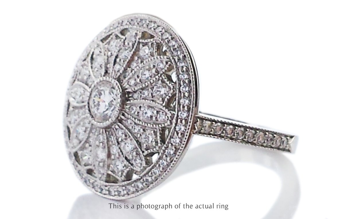 Tiffany & Co Large Flower Daisy 0.80ct Diamond Flower Ring - Bloomsbury Manor Ltd