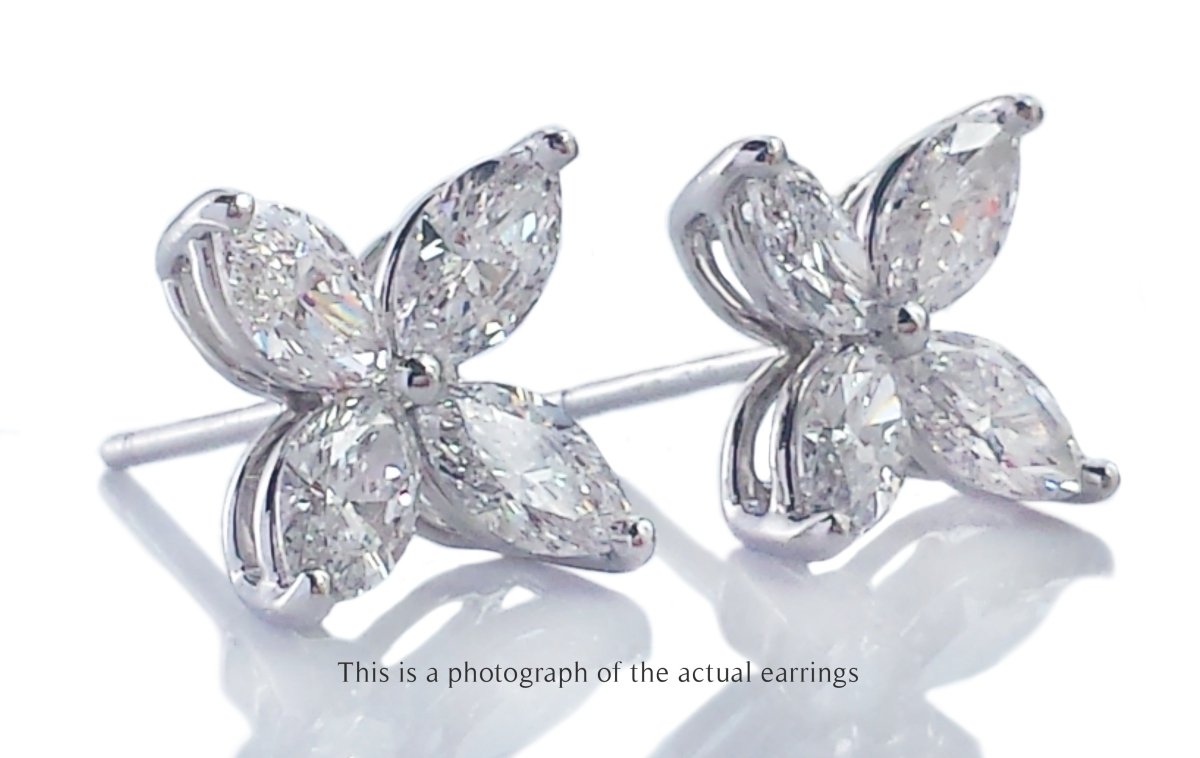 Tiffany & Co Large Victoria Marquise Diamond Earrings - Bloomsbury Manor Ltd