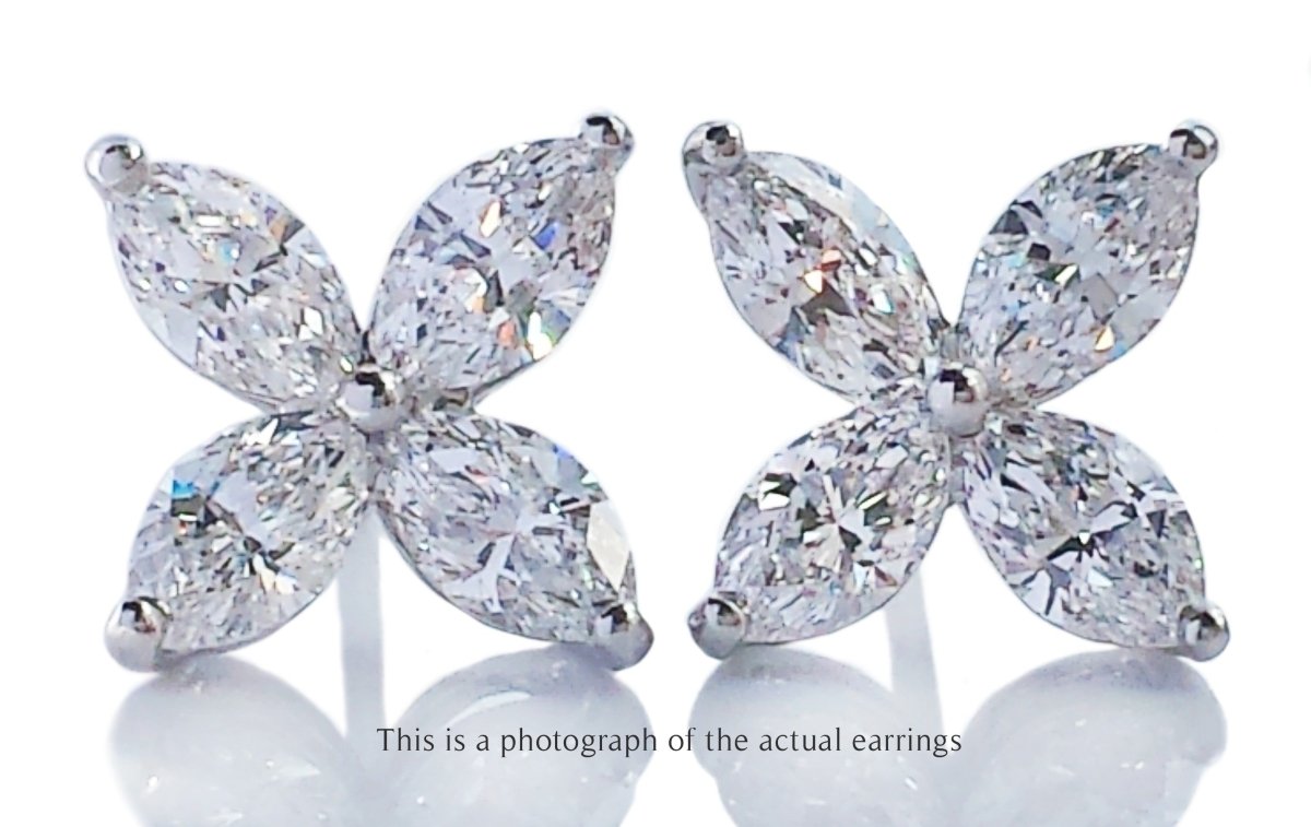 Tiffany & Co Large Victoria Marquise Diamond Earrings - Bloomsbury Manor Ltd