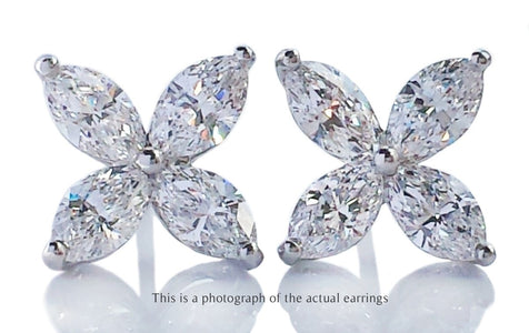 Tiffany & Co Large Victoria Marquise Diamond Earrings - Bloomsbury Manor Ltd