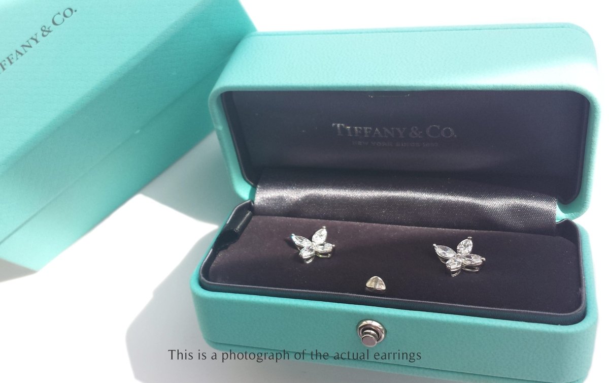 Tiffany & Co Large Victoria Marquise Diamond Earrings in box