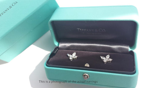Tiffany & Co Large Victoria Marquise Diamond Earrings in box