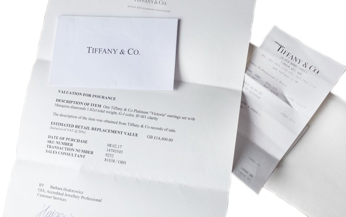 Tiffany & Co Large Victoria Marquise Diamond Earrings - Bloomsbury Manor Ltd