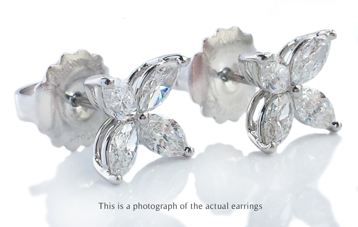 Tiffany & Co Large Victoria Marquise Diamond Earrings - Bloomsbury Manor Ltd