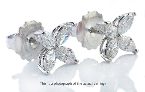 Tiffany & Co Large Victoria Marquise Diamond Earrings - Bloomsbury Manor Ltd