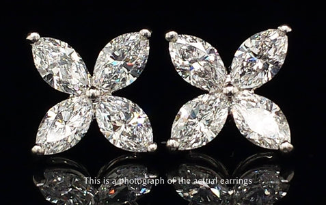 Tiffany & Co Large Victoria Marquise Diamond Earrings - Bloomsbury Manor Ltd