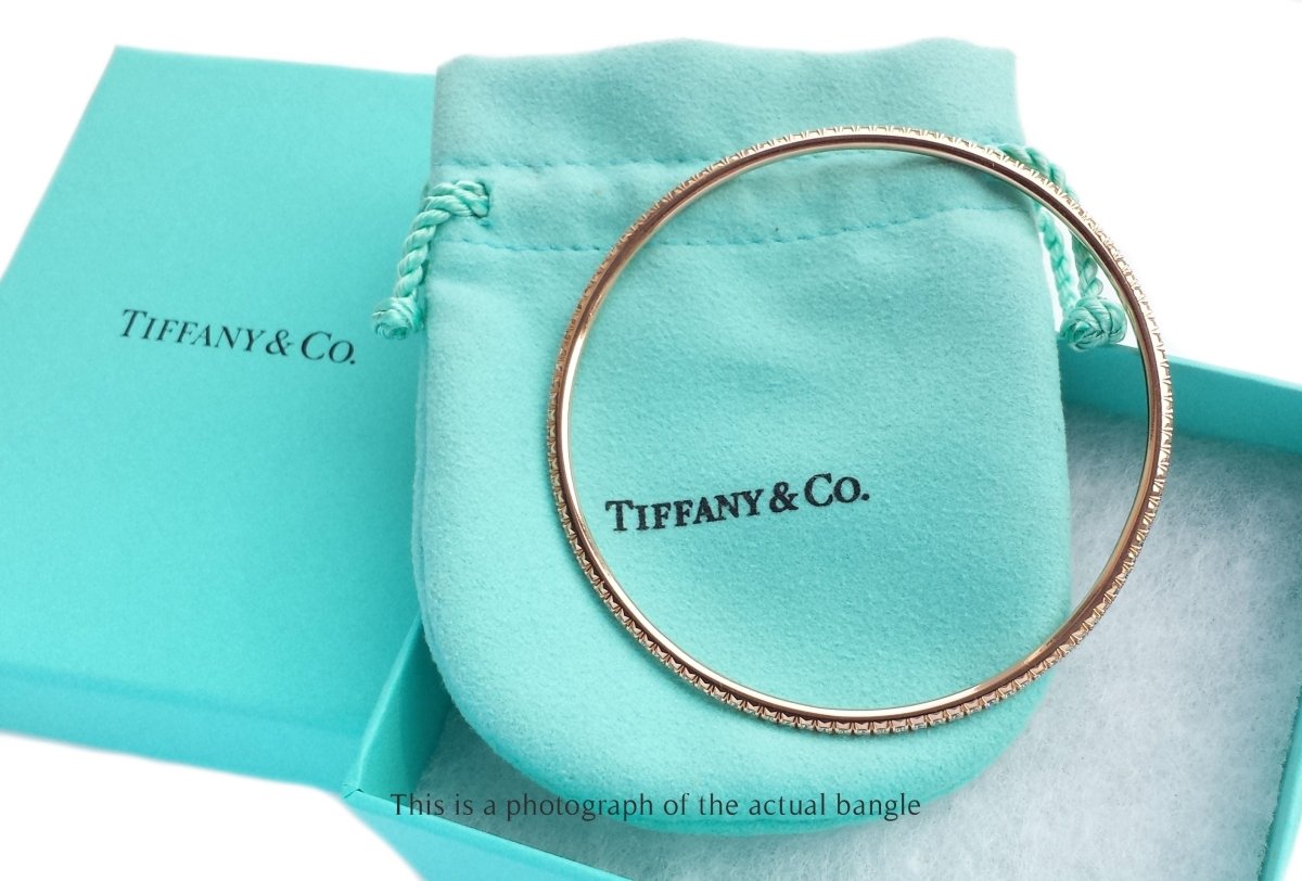Tiffany & Co Metro 18k Rose Gold Diamond Bangle - Bloomsbury Manor Ltd