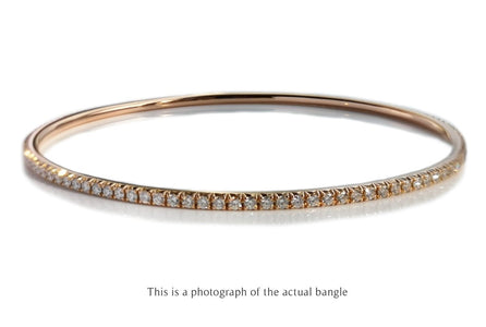 Tiffany & Co Metro 18k Rose Gold Diamond Bangle - Bloomsbury Manor Ltd