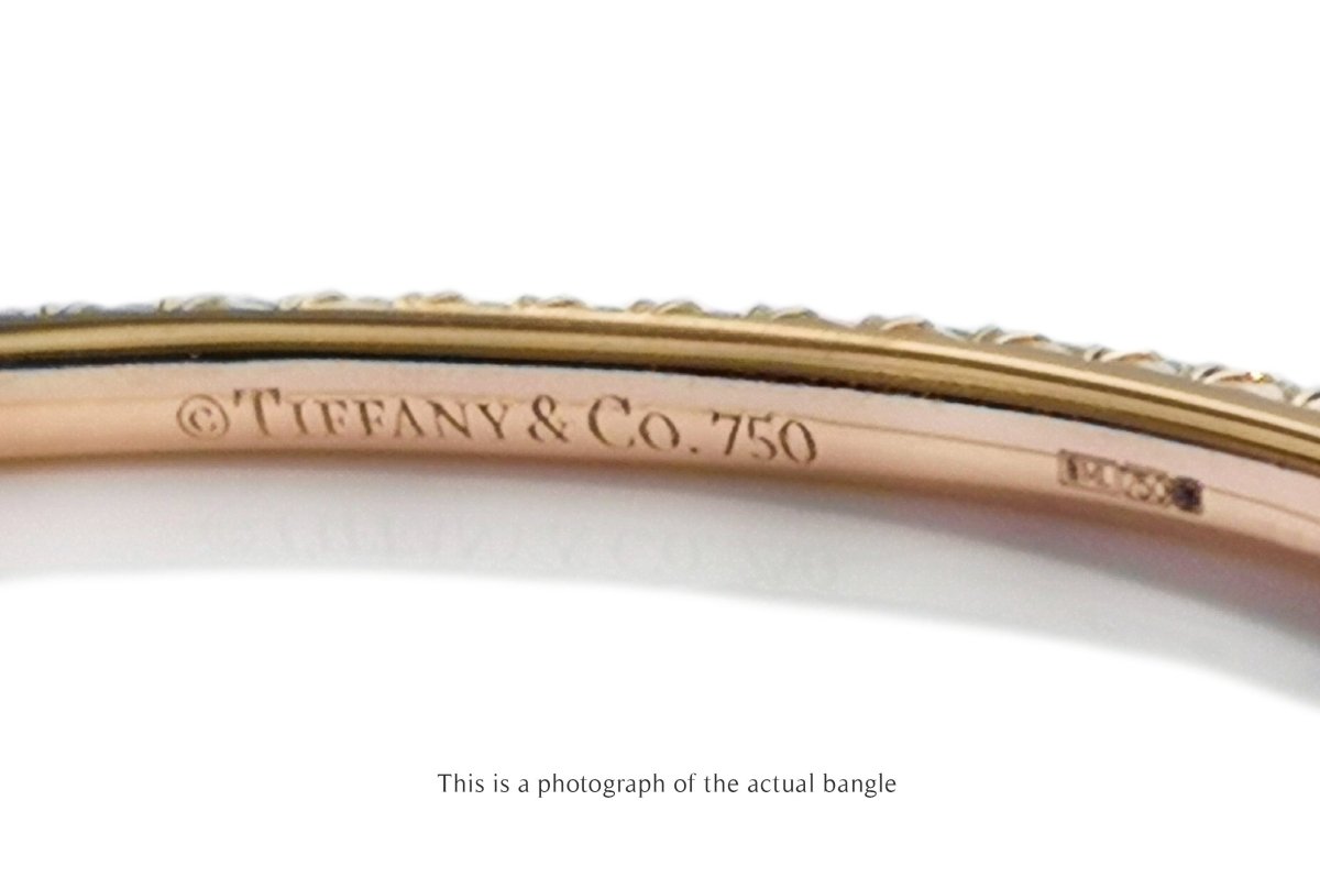 Tiffany & Co Metro 18k Rose Gold Diamond Bangle - Bloomsbury Manor Ltd