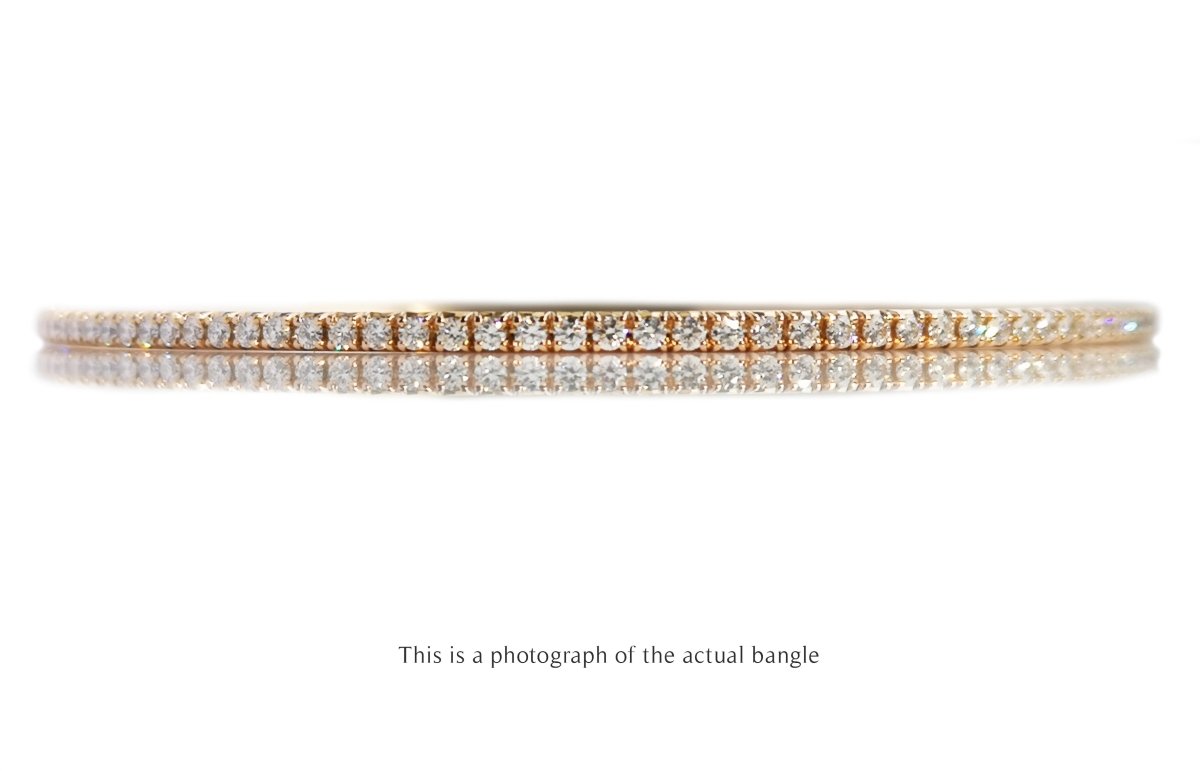 Tiffany & Co Metro 18k Rose Gold Diamond Bangle - Bloomsbury Manor Ltd