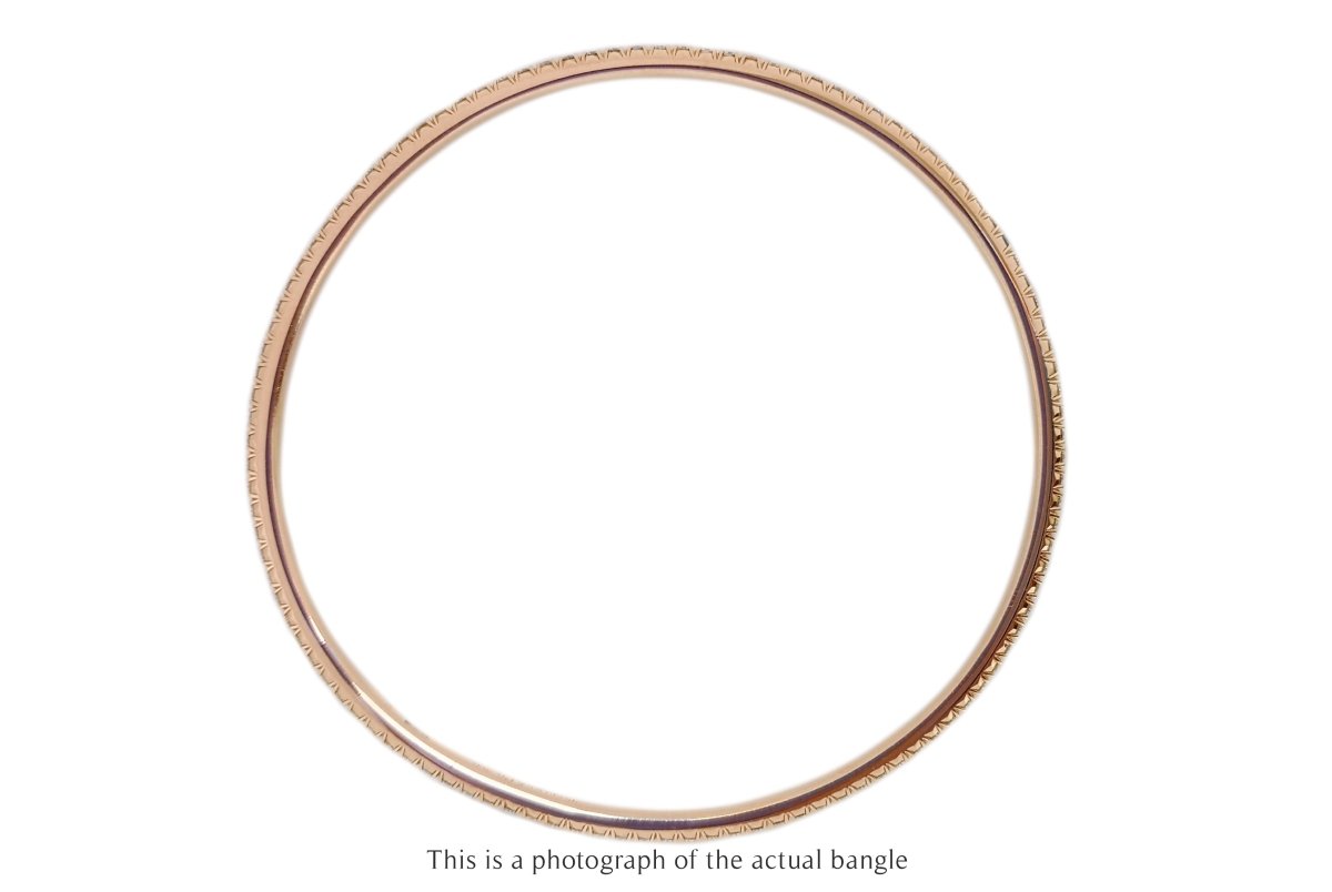 Tiffany & Co Metro 18k Rose Gold Diamond Bangle - Bloomsbury Manor Ltd