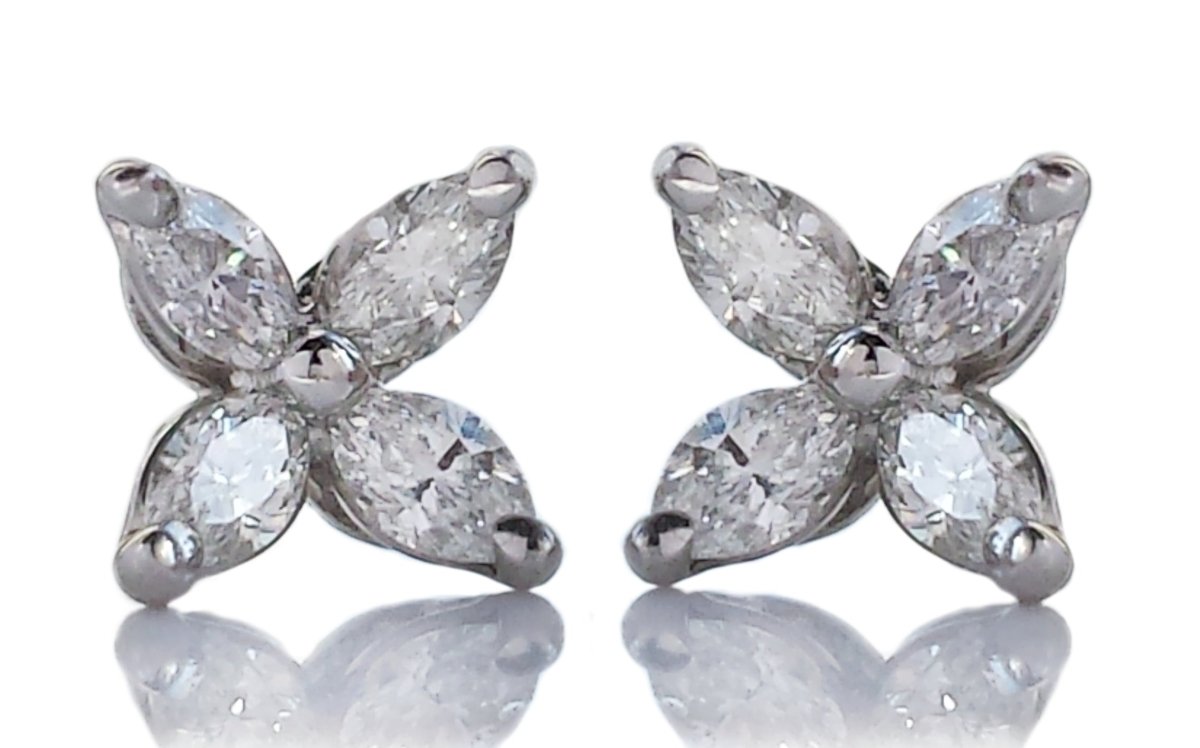 Tiffany & Co. Mini Marquise Cut Victoria Diamond Earrings - Bloomsbury Manor Ltd