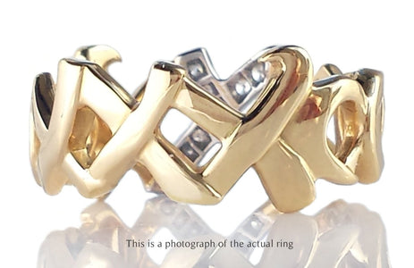 Tiffany & Co. Paloma Picasso XO Hugs & Kisses Diamond Ring in 18k Gold - Bloomsbury Manor Ltd