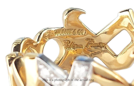 Tiffany & Co. Paloma Picasso XO Hugs & Kisses Diamond Ring in 18k Gold - Bloomsbury Manor Ltd