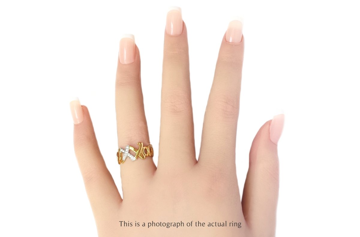 Tiffany & Co. Paloma Picasso XO Hugs & Kisses Diamond Ring in 18k Gold - Bloomsbury Manor Ltd