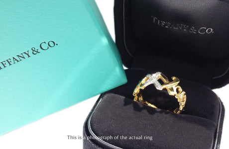 Tiffany & Co. Paloma Picasso XO Hugs & Kisses Diamond Ring in 18k Gold - Bloomsbury Manor Ltd