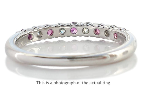 Tiffany & Co Pink Sapphire & Diamond Forever Wedding Band Ring - Bloomsbury Manor Ltd