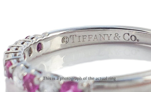 Tiffany & Co Pink Sapphire & Diamond Forever Wedding Band Ring - Bloomsbury Manor Ltd