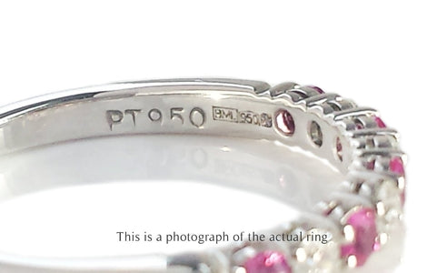 Tiffany & Co Pink Sapphire & Diamond Forever Wedding Band Ring - Bloomsbury Manor Ltd
