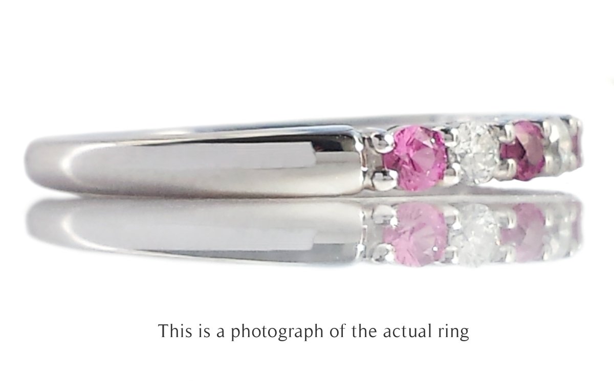 Tiffany & Co Pink Sapphire & Diamond Forever Wedding Band Ring - Bloomsbury Manor Ltd