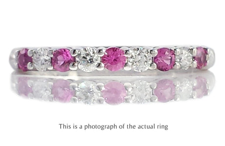 Tiffany & Co Pink Sapphire & Diamond Forever Wedding Band Ring - Bloomsbury Manor Ltd