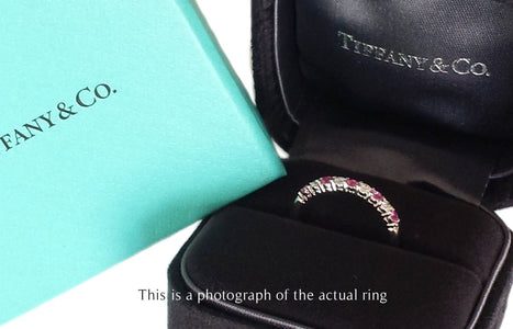 Tiffany & Co Pink Sapphire & Diamond Forever Wedding Band Ring - Bloomsbury Manor Ltd