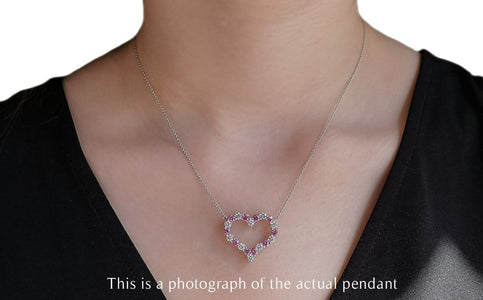Tiffany & Co. Pink Sapphire & Diamond Heart Pendant – Large - Bloomsbury Manor Ltd
