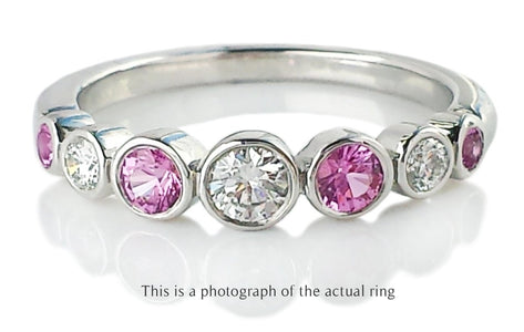Tiffany & Co Pink Sapphire & Diamond Jazz Ring - Bloomsbury Manor Ltd