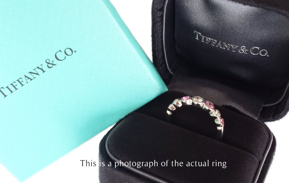 Tiffany & Co Pink Sapphire & Diamond Jazz Ring - Bloomsbury Manor Ltd