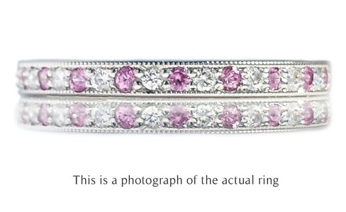 Tiffany & Co Pink Sapphire Diamond Legacy Full Circle Wedding Band Ring - Bloomsbury Manor Ltd