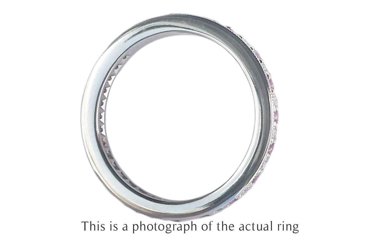 Tiffany & Co Pink Sapphire Diamond Legacy Full Circle Wedding Band Ring - Bloomsbury Manor Ltd