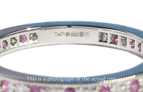 Tiffany & Co Pink Sapphire Diamond Legacy Full Circle Wedding Band Ring - Bloomsbury Manor Ltd