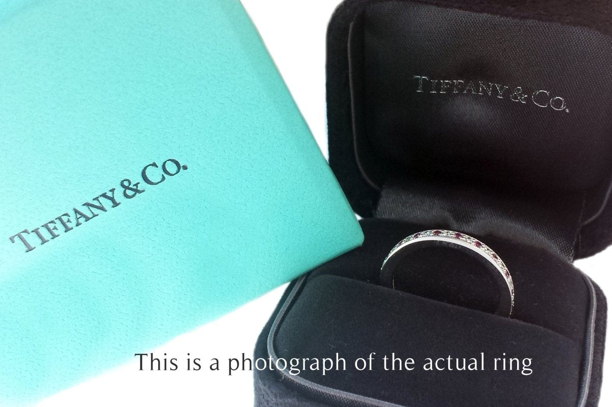 Tiffany & Co Pink Sapphire Diamond Legacy Full Circle Wedding Band Ring - Bloomsbury Manor Ltd