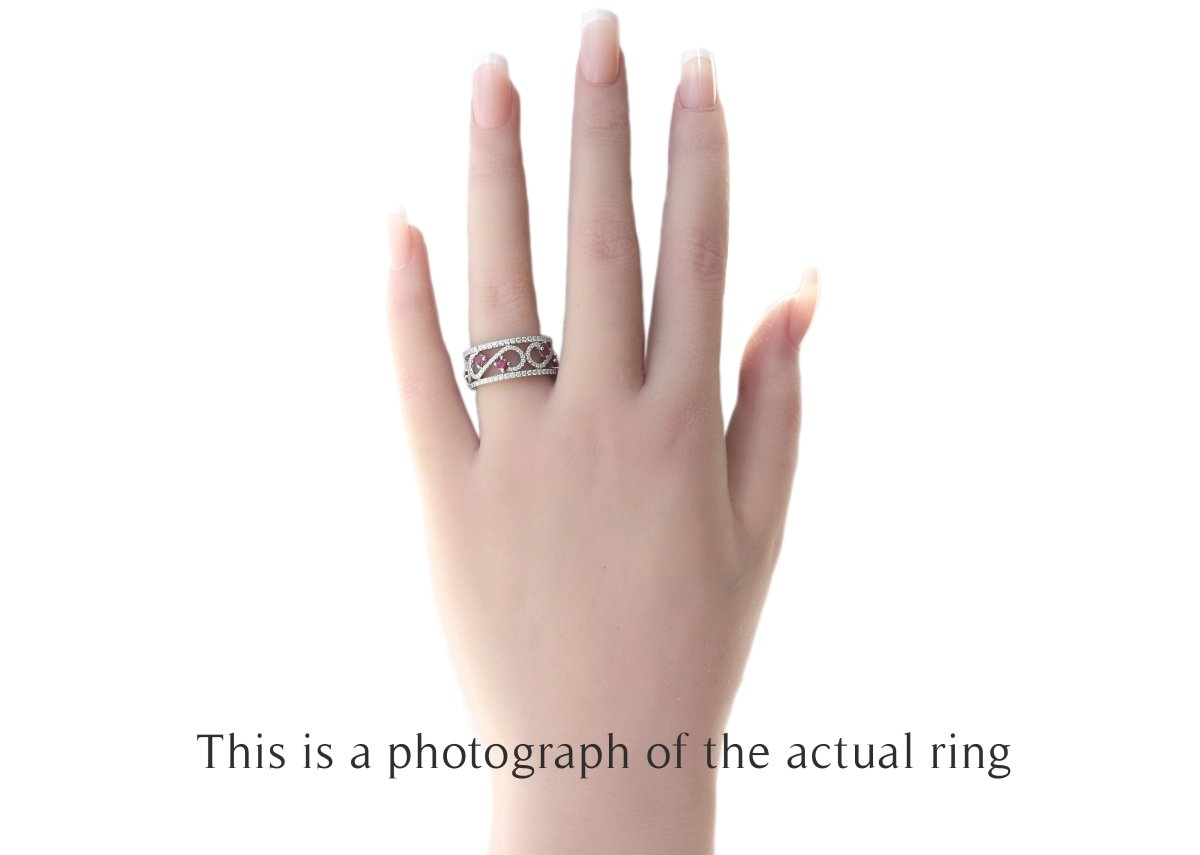 Tiffany & Co Ruby Diamond Enchant Platinum Ring - Bloomsbury Manor Ltd