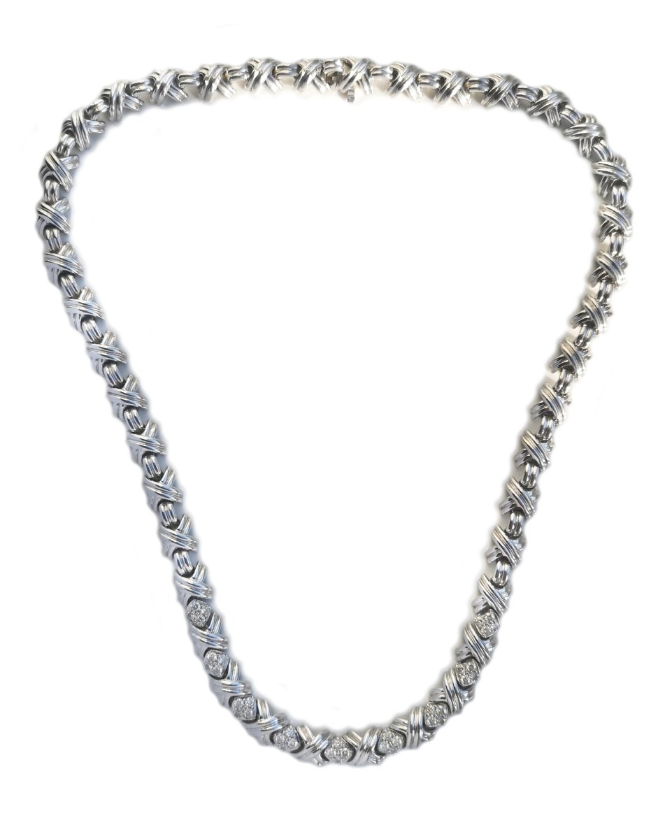 Tiffany & Co. Signature X 1.08ct Diamond Necklace in 18k White