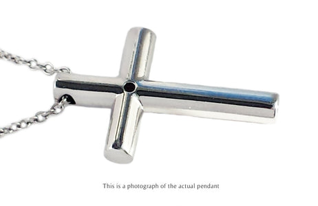 Tiffany & Co Single Diamond Cross Pendant 18k White Gold - Bloomsbury Manor Ltd