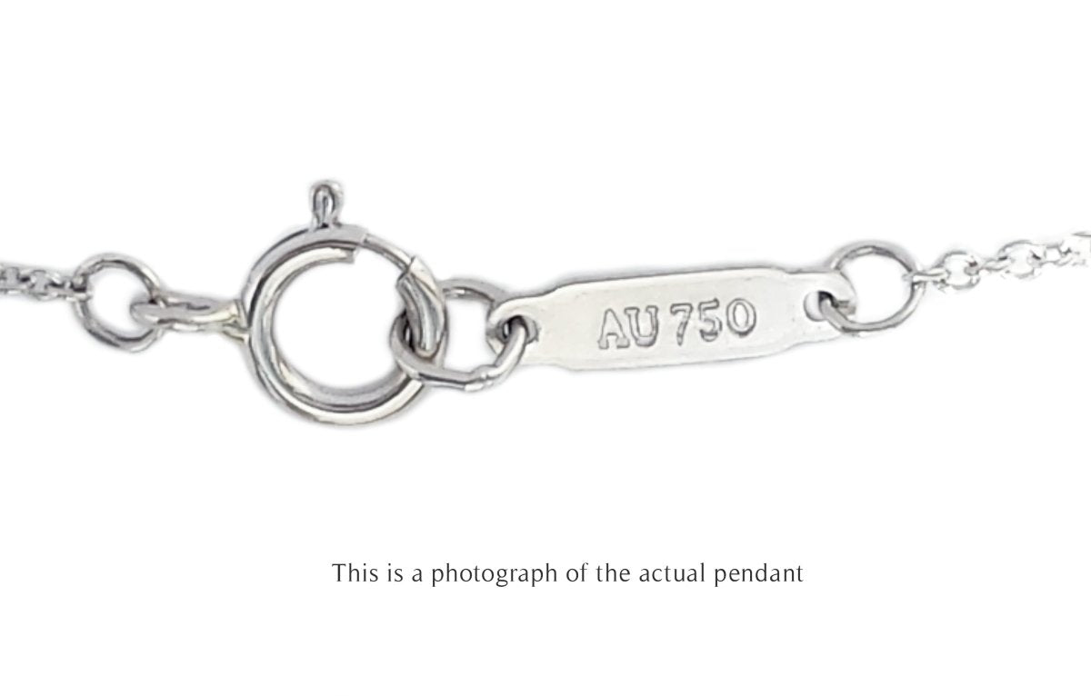 Tiffany & Co Square Diamond & Black Enamel 18k White Gold Key Pendant - Bloomsbury Manor Ltd