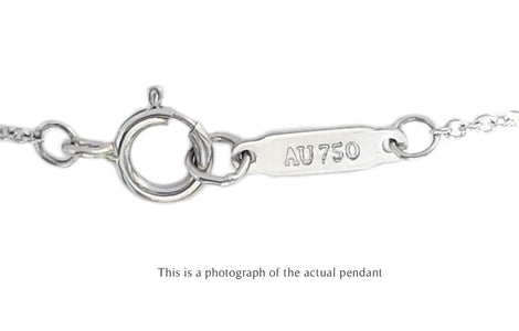 Tiffany & Co Square Diamond & Black Enamel 18k White Gold Key Pendant - Bloomsbury Manor Ltd