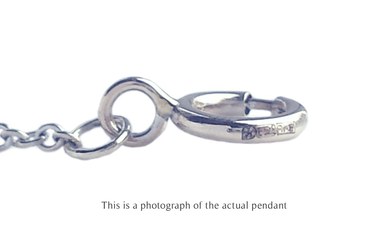 Tiffany & Co Square Diamond & Black Enamel 18k White Gold Key Pendant - Bloomsbury Manor Ltd