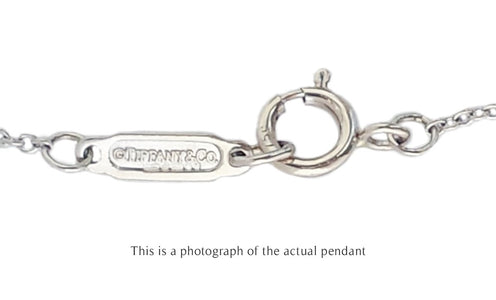 Tiffany & Co Square Diamond & Black Enamel 18k White Gold Key Pendant - Bloomsbury Manor Ltd