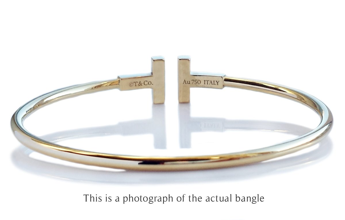 Tiffany & Co T Turquoise Wire Bracelet 18k Gold - Bloomsbury Manor Ltd