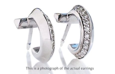 Tiffany & Co T1 18k White Gold Diamond Hoop Earrings - Bloomsbury Manor Ltd