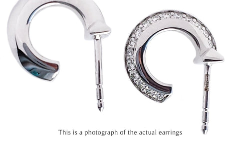 Tiffany & Co T1 18k White Gold Diamond Hoop Earrings - Bloomsbury Manor Ltd