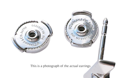 Tiffany & Co T1 18k White Gold Diamond Hoop Earrings - Bloomsbury Manor Ltd