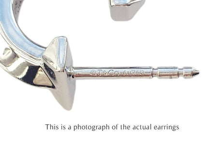 Tiffany & Co. T1 Hoop Earrings in White Gold with Diamonds - Bloomsbury Manor Ltd